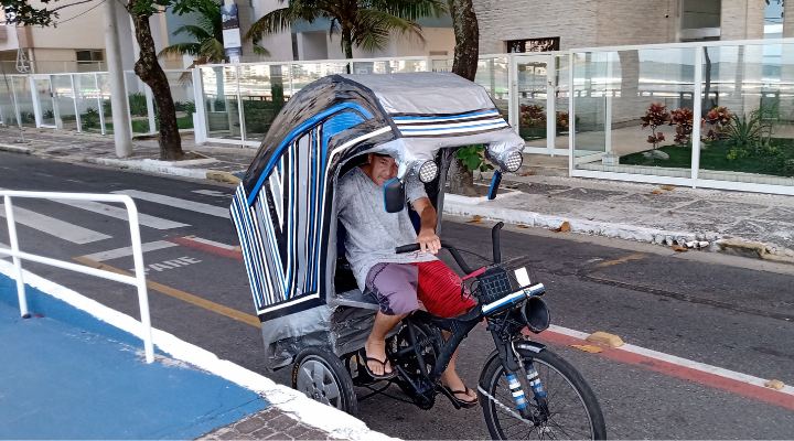 Bike inusitada no Guarujá